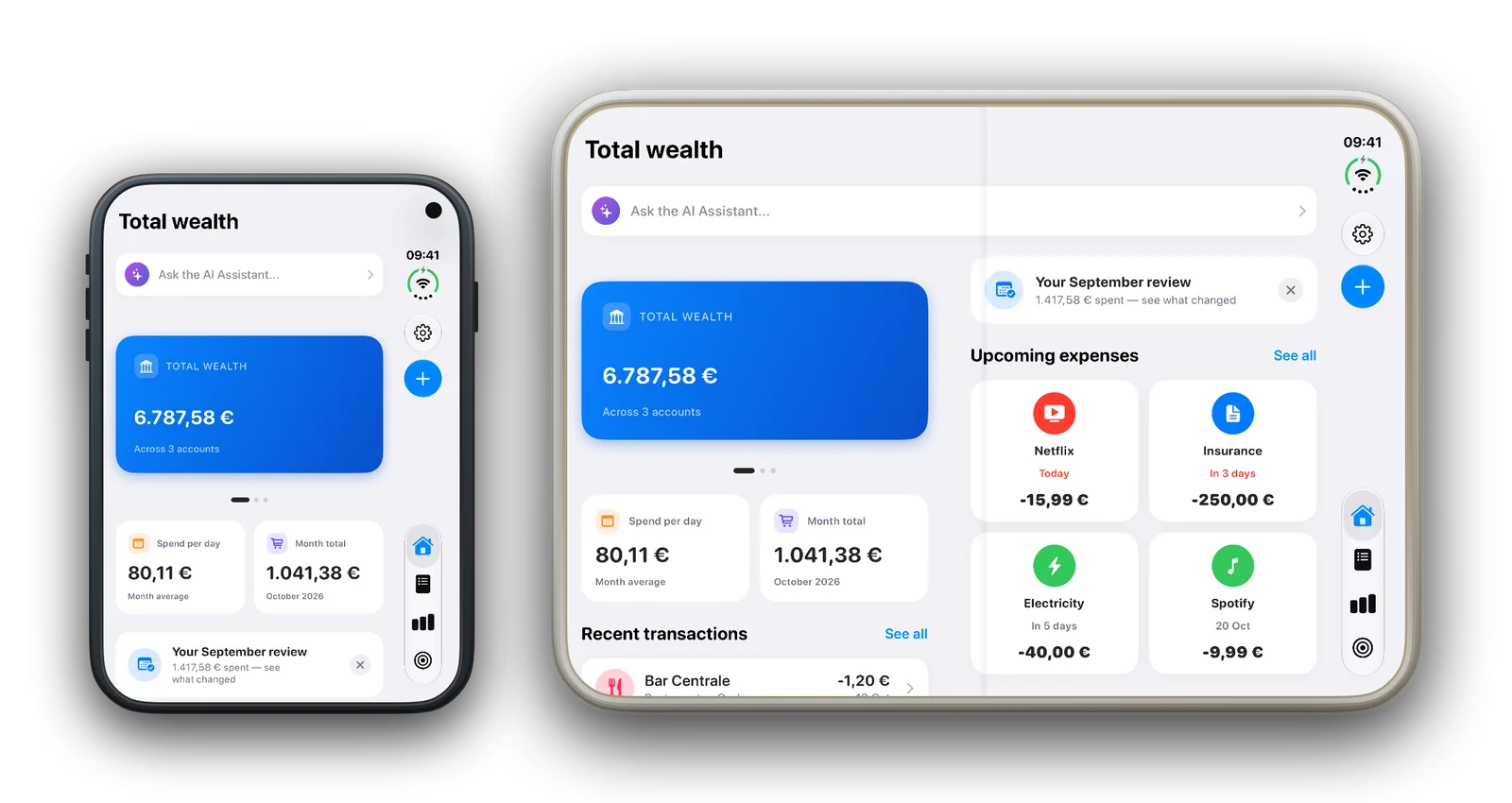An app on iPhone Duo, closed and fully open